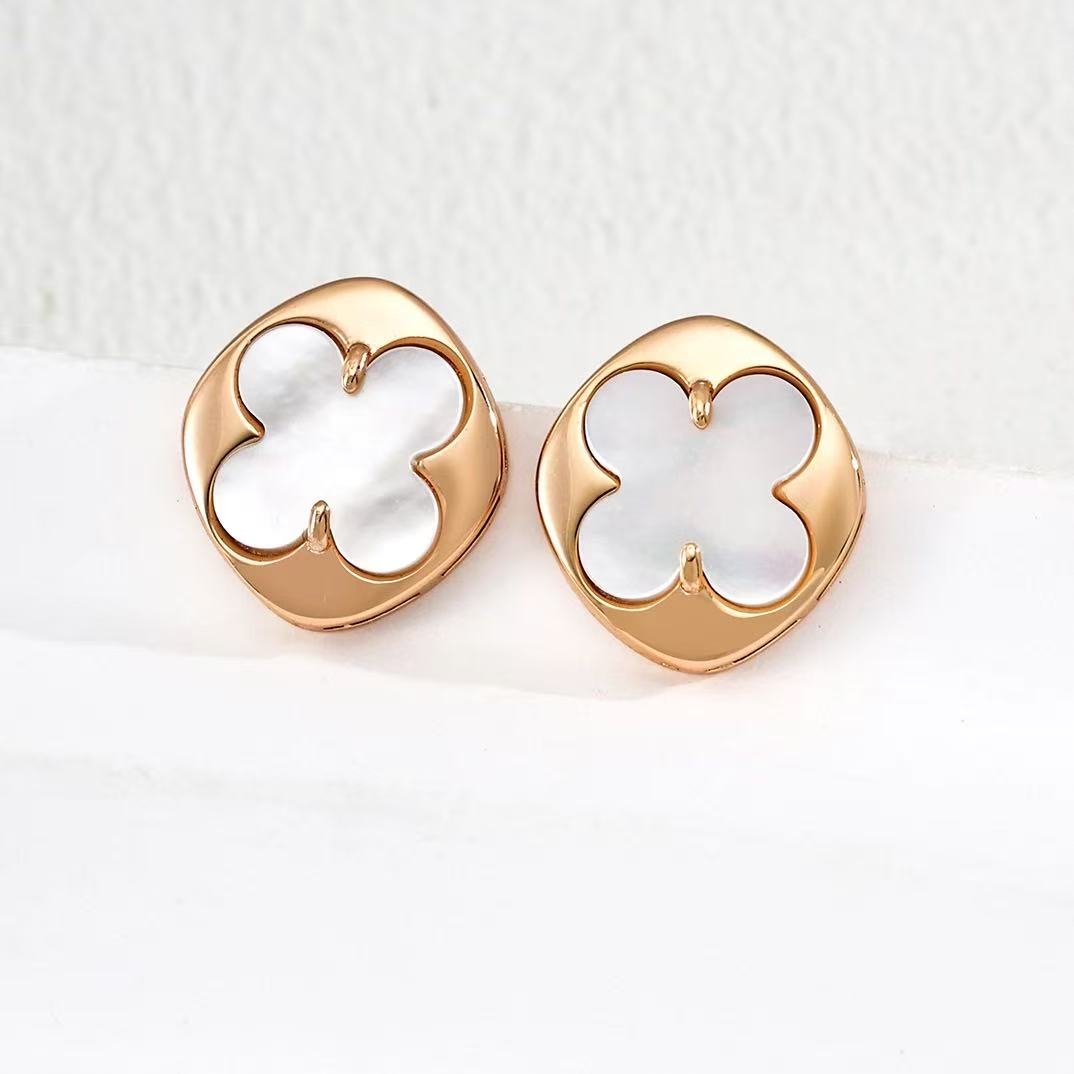 S925 Lucky Four-leaf Clover Jewelry Set – Adjustable Necklace & Earring