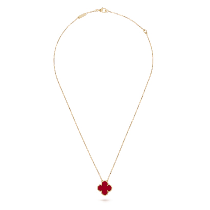 Clover Motif Pendant Necklace, Sterling Silver, 18K Gold Plated, 1 Large Motif - Symbol of Luck & Elegance