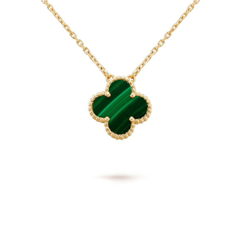 Clover Motif Pendant Necklace, Sterling Silver, 18K Gold Plated, 1 Large Motif - Symbol of Luck & Elegance