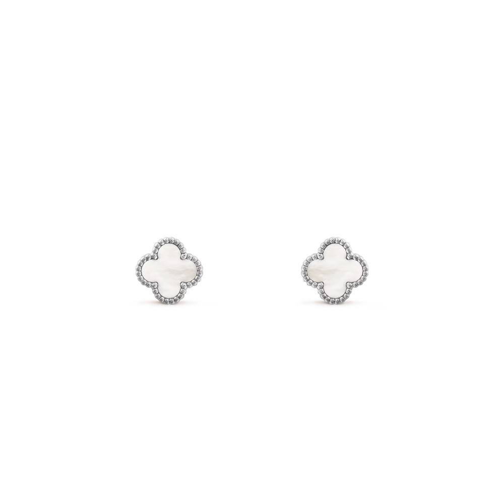 Clover Leaf Earrings, 925 Silver, 18K Gold Plated