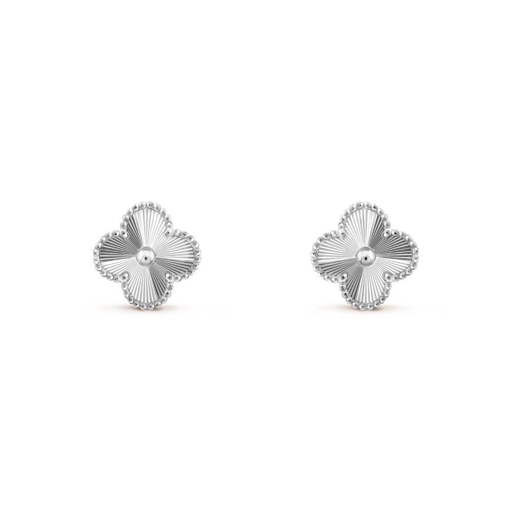 Clover Leaf Earrings, 925 Silver, 18K Gold Plated