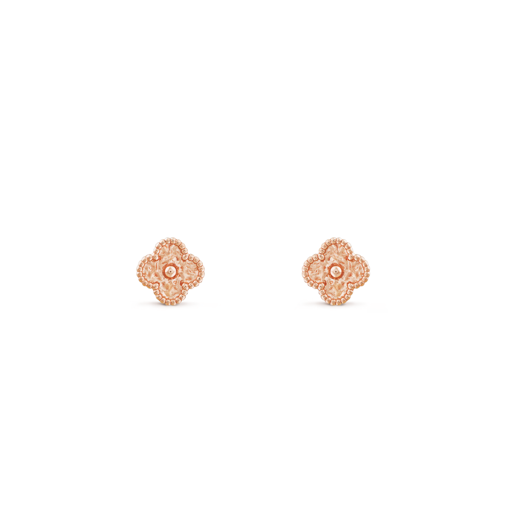 Clover Leaf Earrings, 925 Silver, 18K Gold Plated