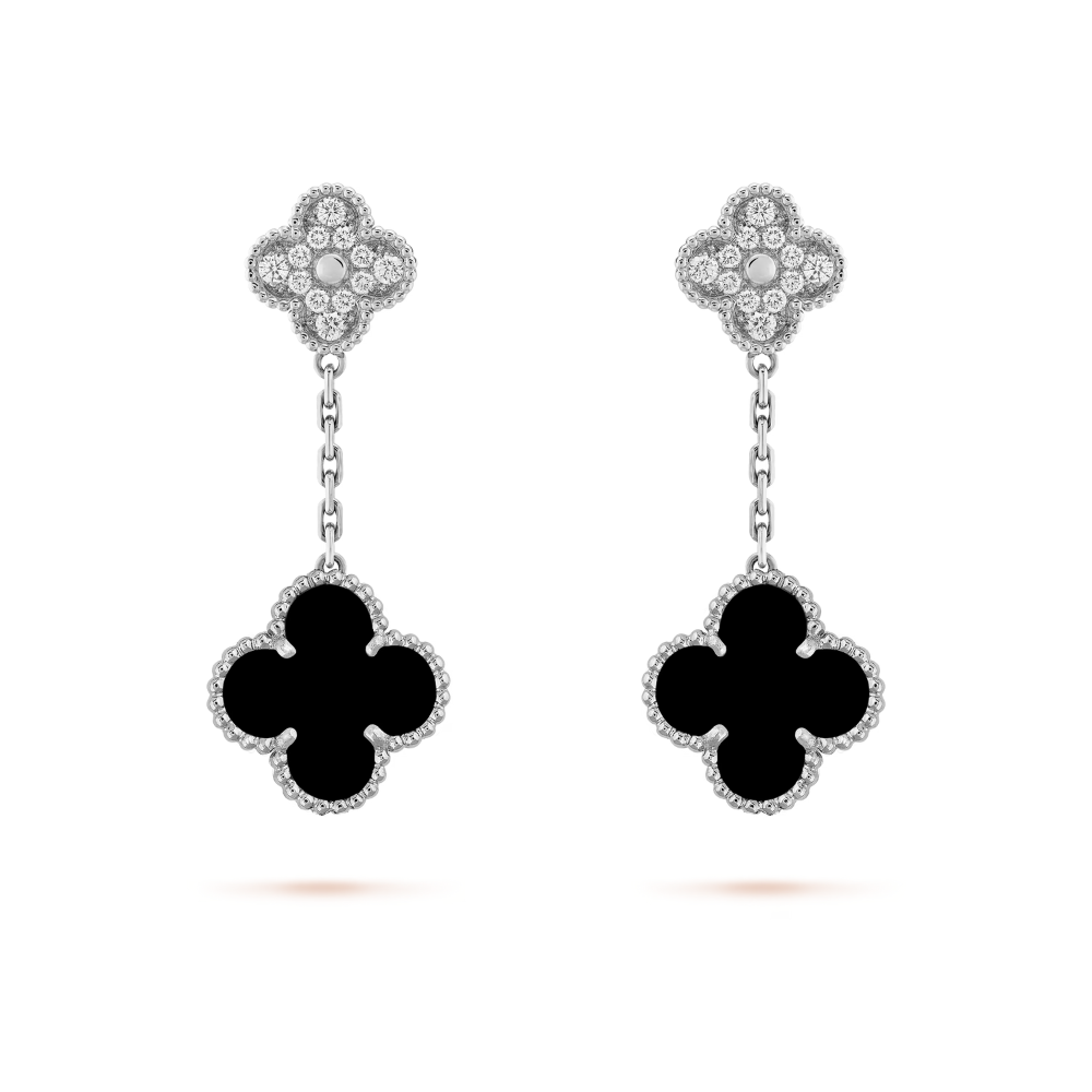 Clover Leaf Earrings, 925 Silver, 18K Gold Plated