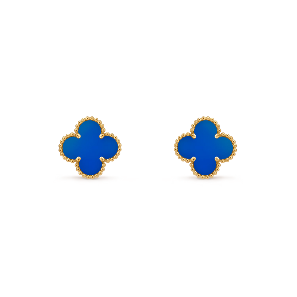 Clover Leaf Earrings, 925 Silver, 18K Gold Plated