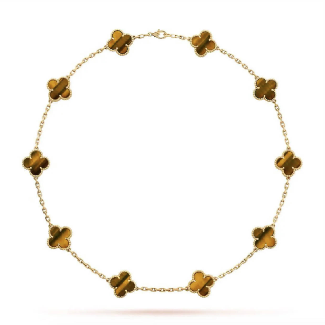 Clover Motif Necklace, Sterling Silver, 18K Gold Plated, 10 Motifs – Symbol of Luck & Elegance