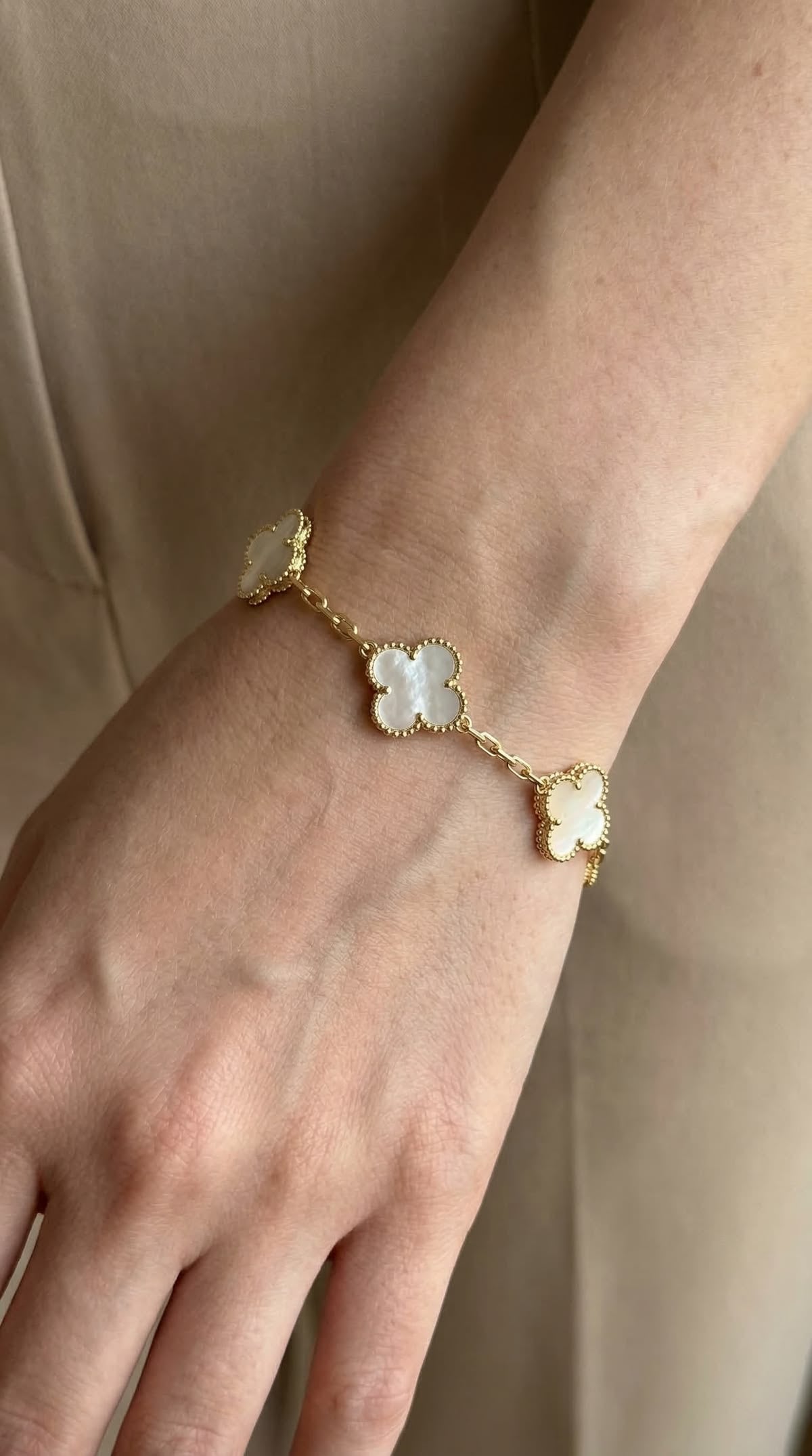 925 Silver,Clover Leaf Bracelet, 18K Gold Plated, 5 Motifs