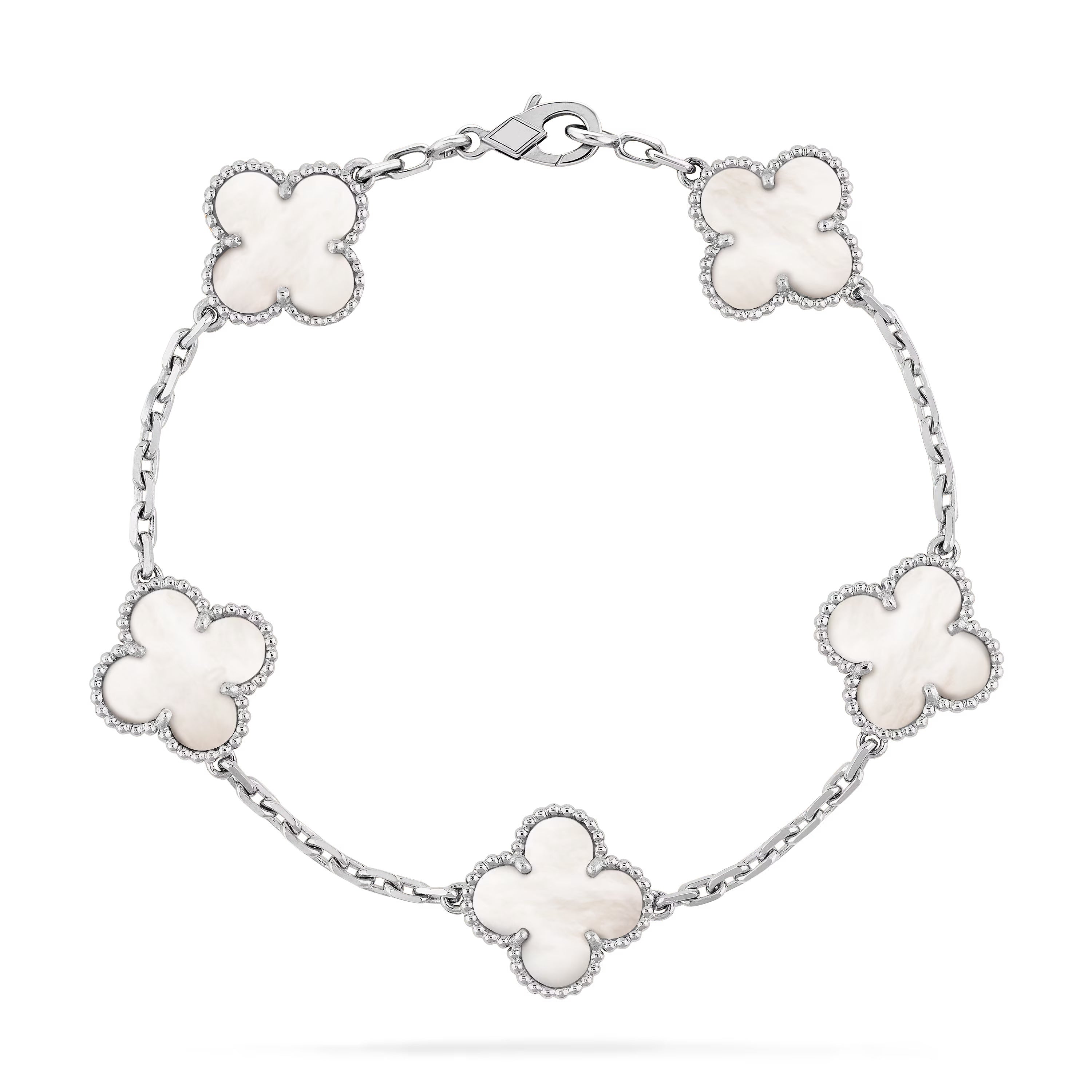 Clover Motif Bracelet, Sterling Silver, 18K Gold Plated - Symbol of Luck & Elegance