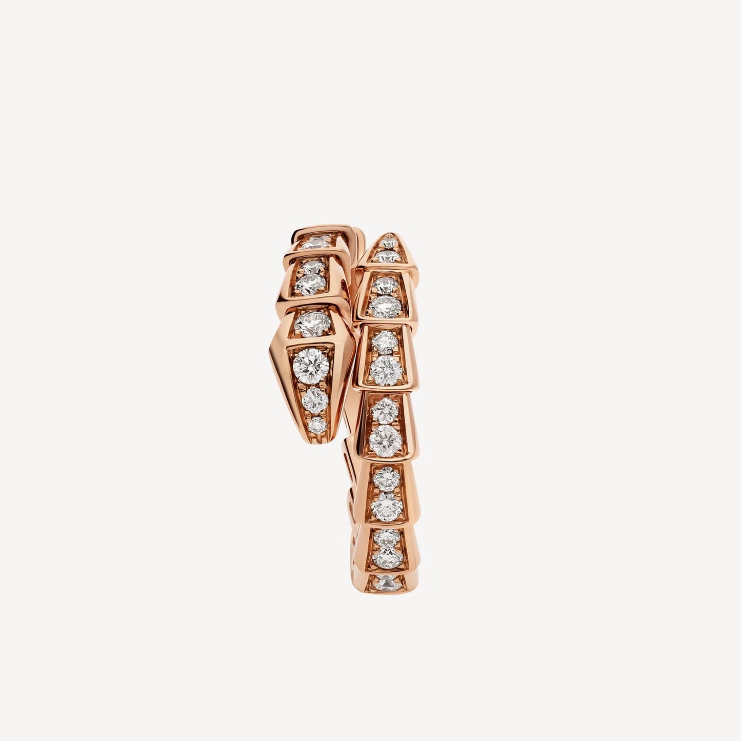 Chivo Boutique Serpenti Ring,18k Rose Gold Plated,Cubic Zircon Paved
