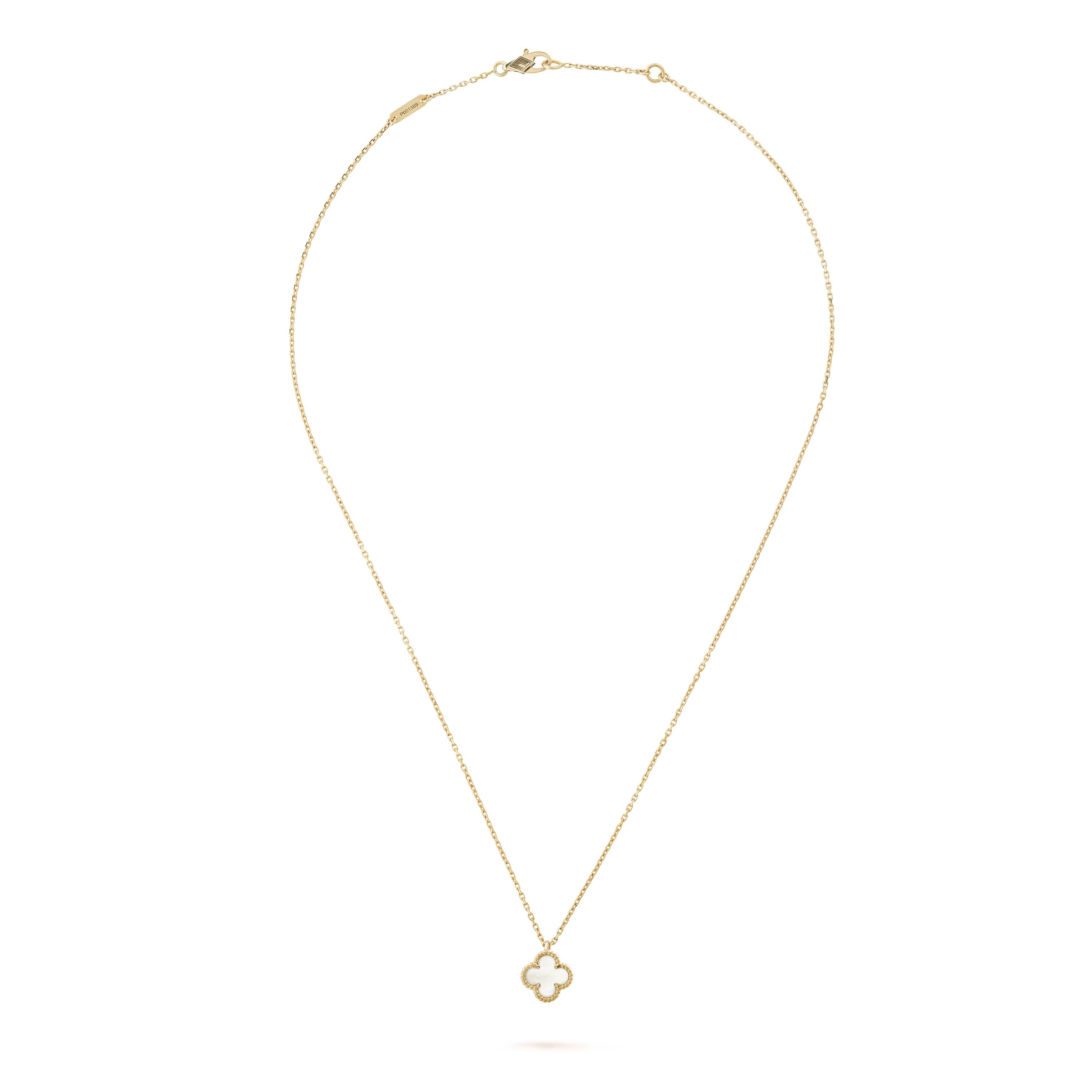 Clover Motif Pendant Necklace, Sterling Silver, 18K Gold Plated, 1 Large Motif - Symbol of Luck & Elegance