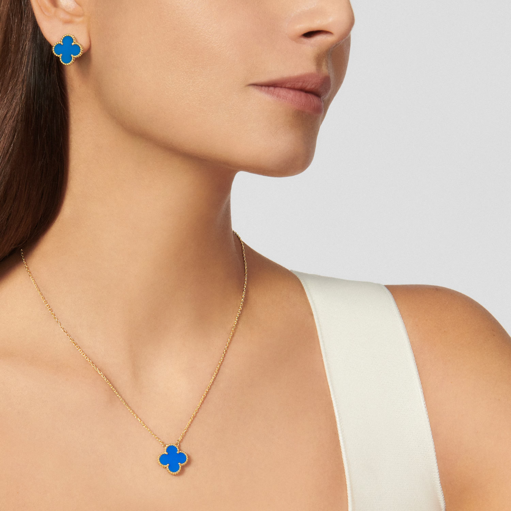 Clover Leaf Earrings, 925 Silver, 18K Gold Plated