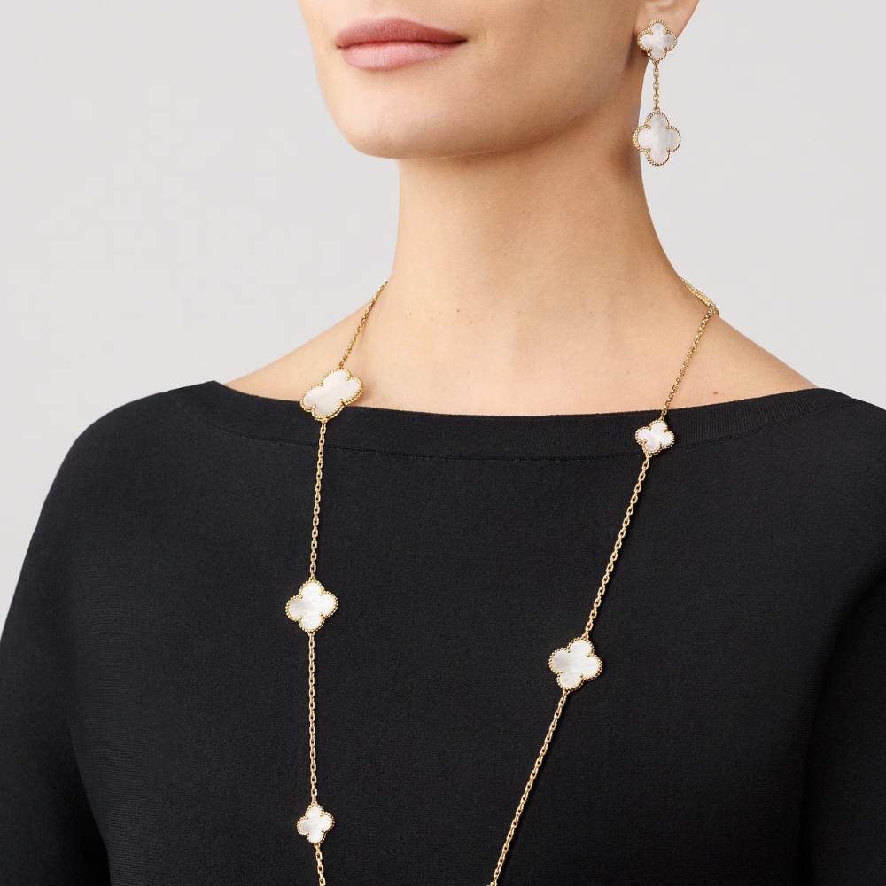 Clover Leaf Earrings, 925 Silver, 18K Gold Plated