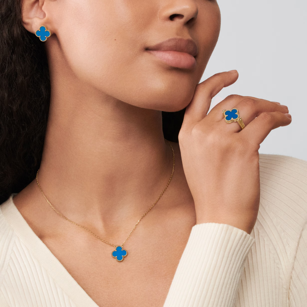 Clover Leaf Earrings, 925 Silver, 18K Gold Plated