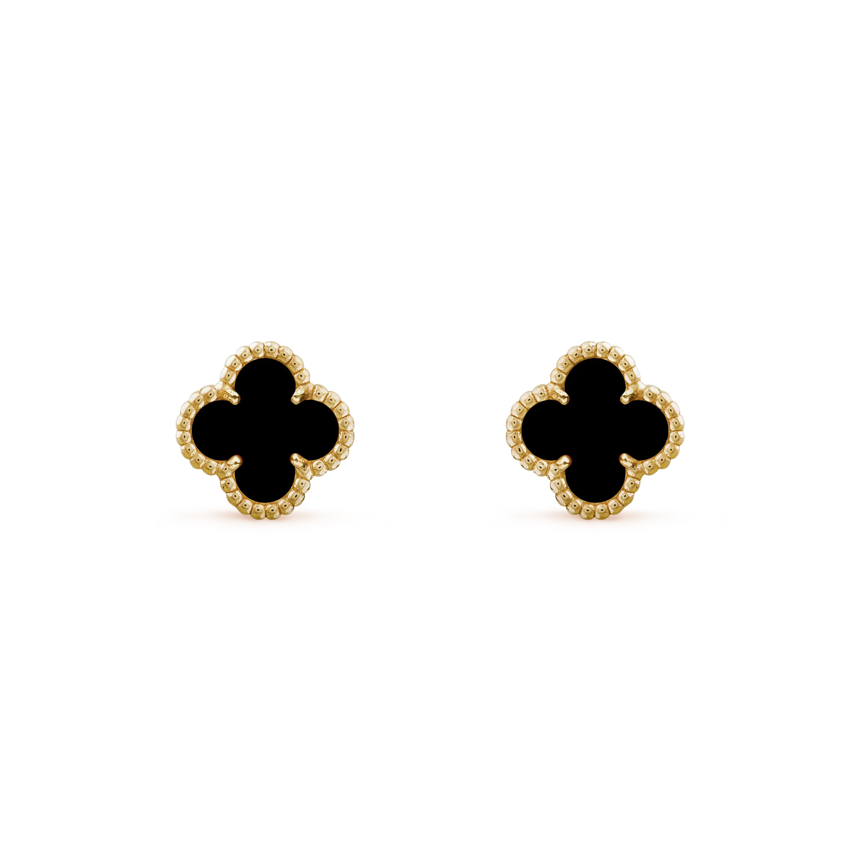 Clover Leaf Earrings, 925 Silver, 18K Gold Plated