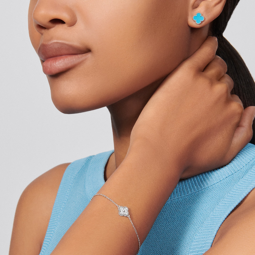 Clover Leaf Earrings, 925 Silver, 18K Gold Plated