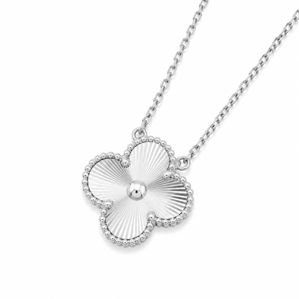 925 Silver, Clover Leaf Necklace, 18K Gold Plated, 1 Motif
