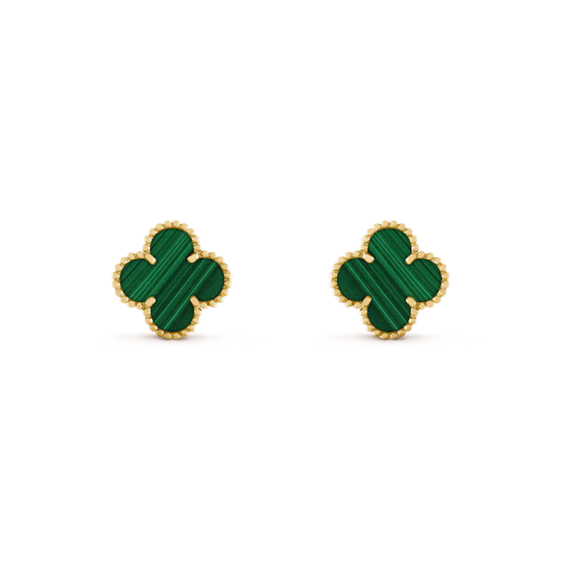 Clover Leaf Earrings, 925 Silver, 18K Gold Plated