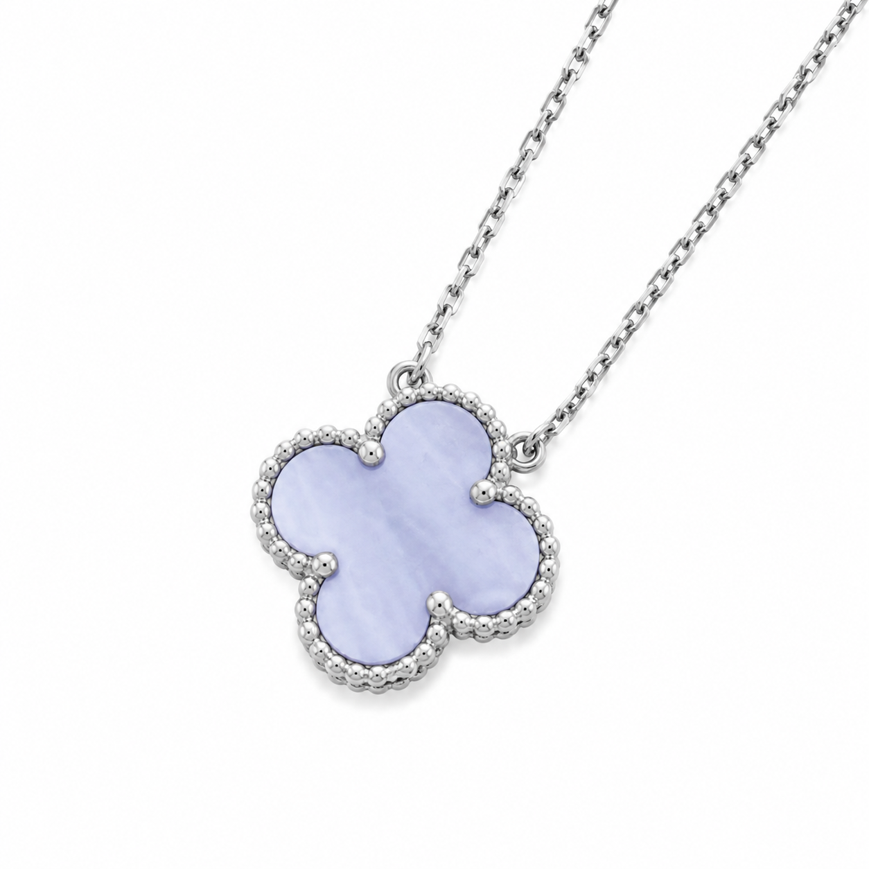 925 Silver, Clover Leaf Necklace, 18K Gold Plated, 1 Motif
