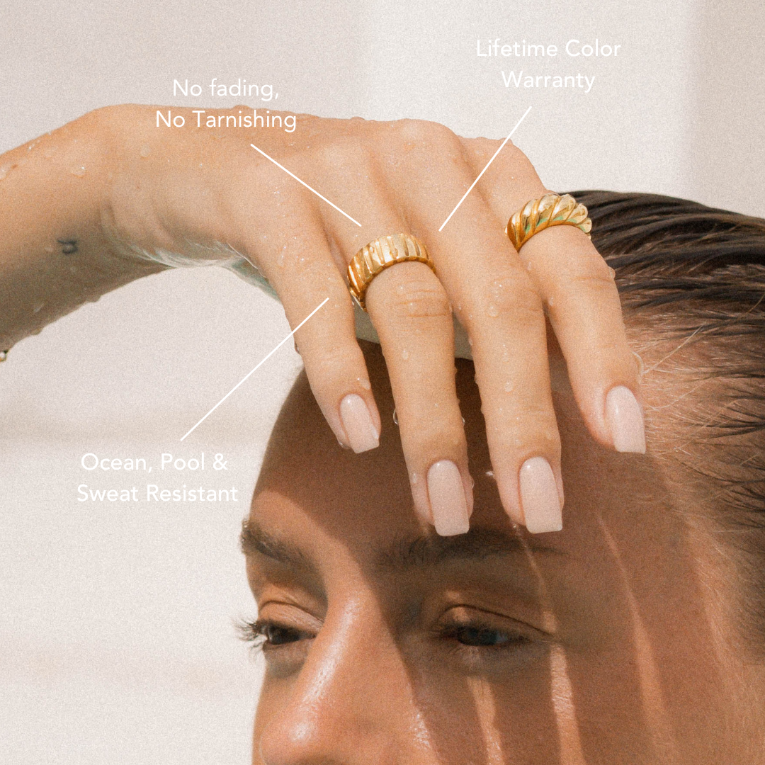 18K Gold-Plated Stainless Steel Bold Ring