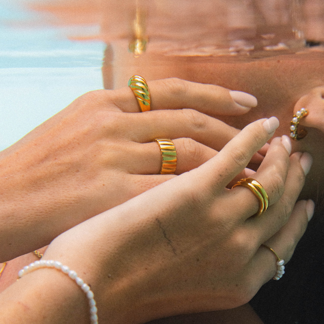 18K Gold-Plated Stainless Steel Bold Ring