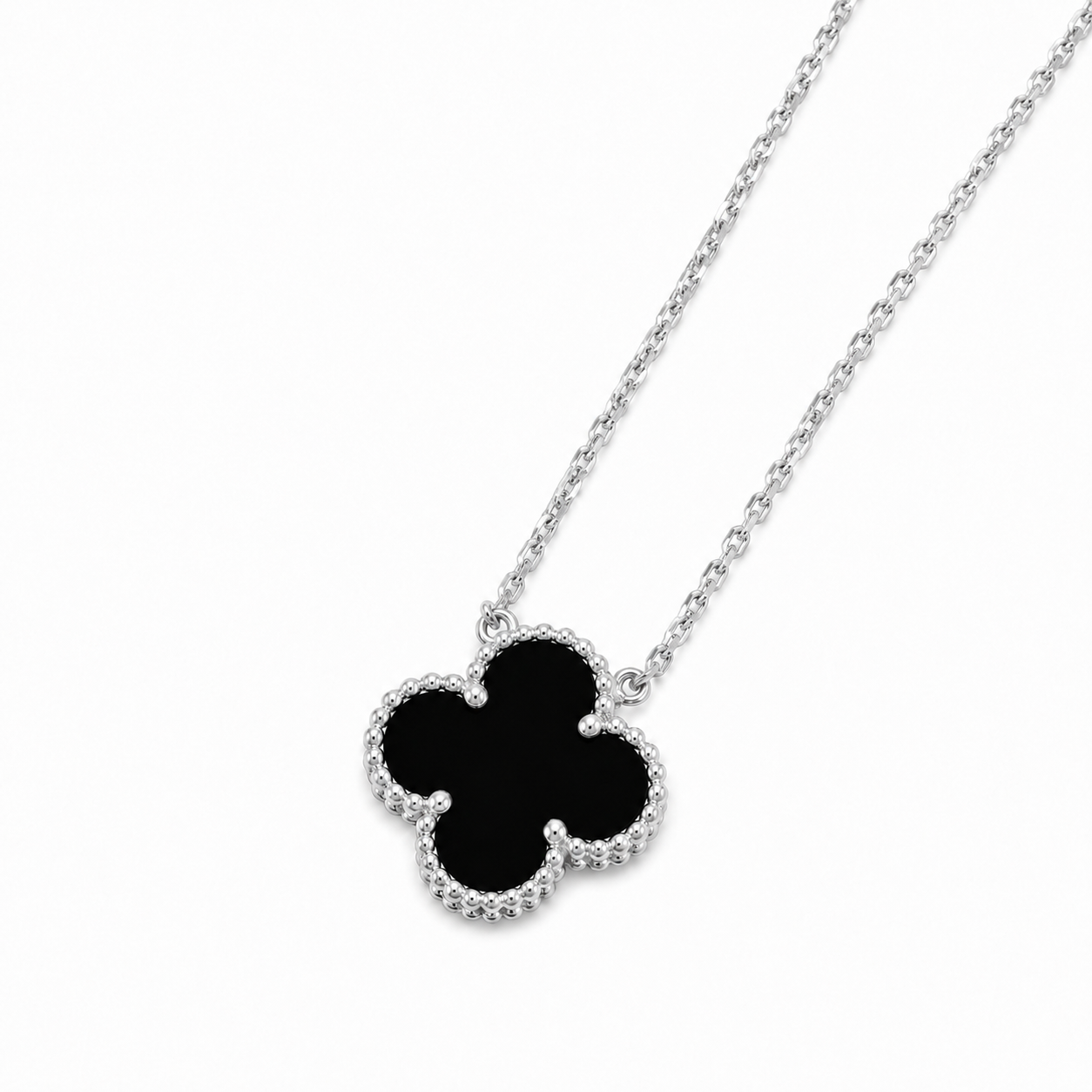 925 Silver, Lucky Clover Leaf Necklace, 18K Gold Plated