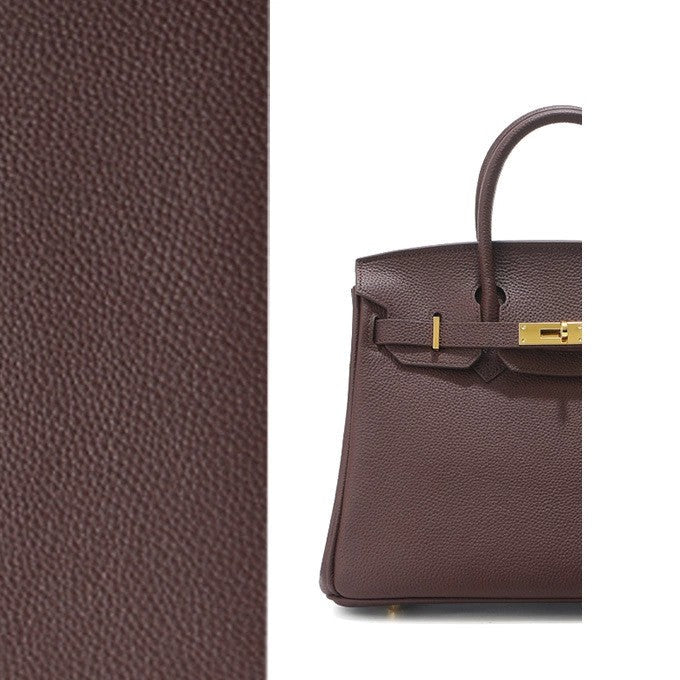 Elegant Togo Leather Top Handle Bag with Crossbody Shoulder Strap