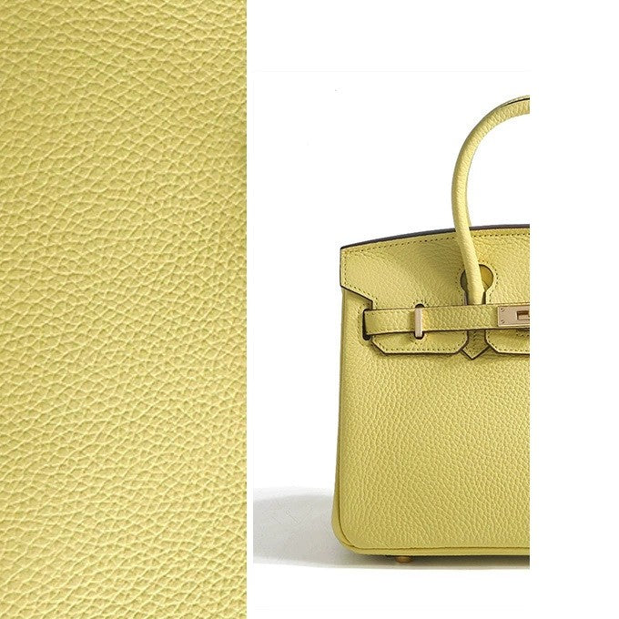 Elegant Togo Leather Top Handle Bag with Crossbody Shoulder Strap