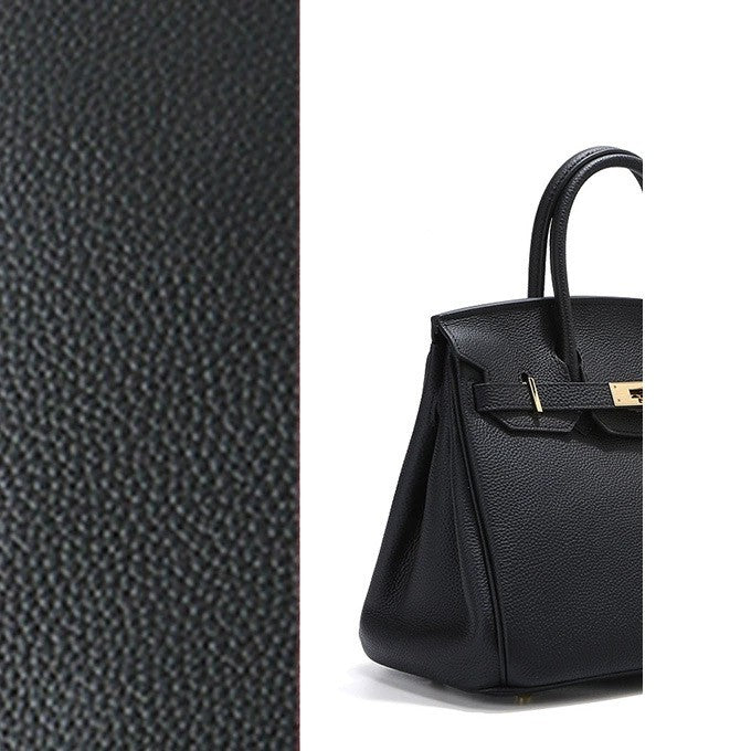 Elegant Togo Leather Top Handle Bag with Crossbody Shoulder Strap