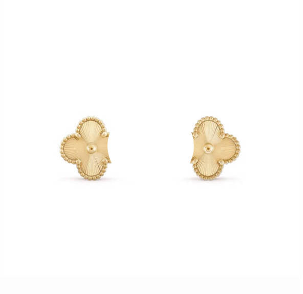 Clover Leaf Earrings, 18K Gold Plated - Symbol of Luck & Elegance