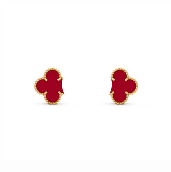 Clover Leaf Earrings, 18K Gold Plated - Symbol of Luck & Elegance