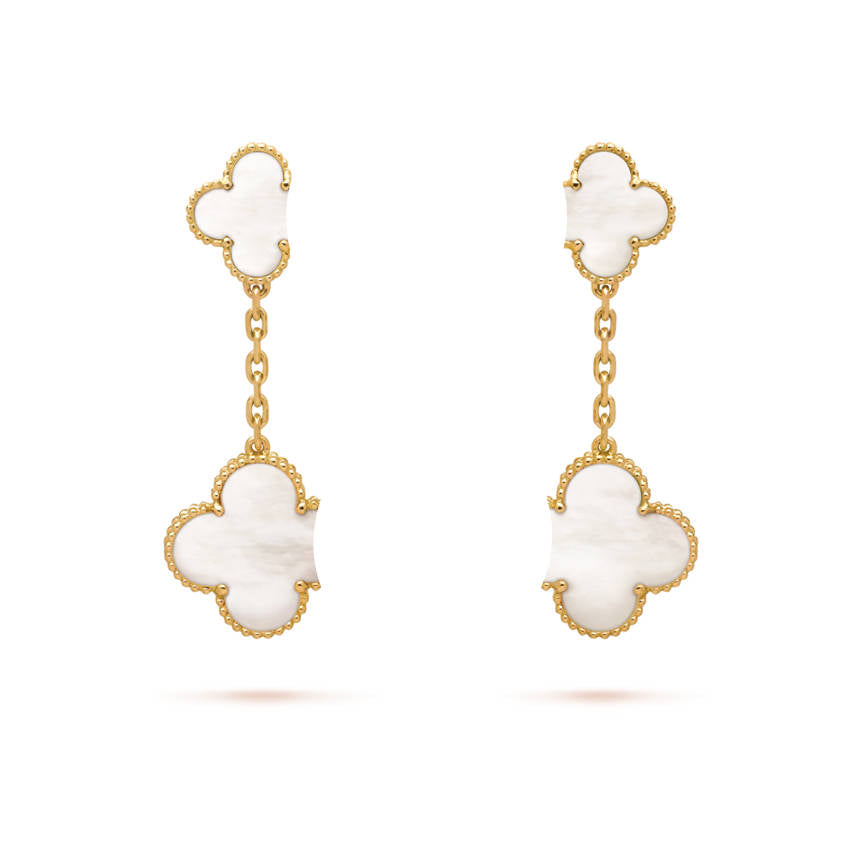 Clover Leaf Earrings, 18K Gold Plated - Symbol of Luck & Elegance