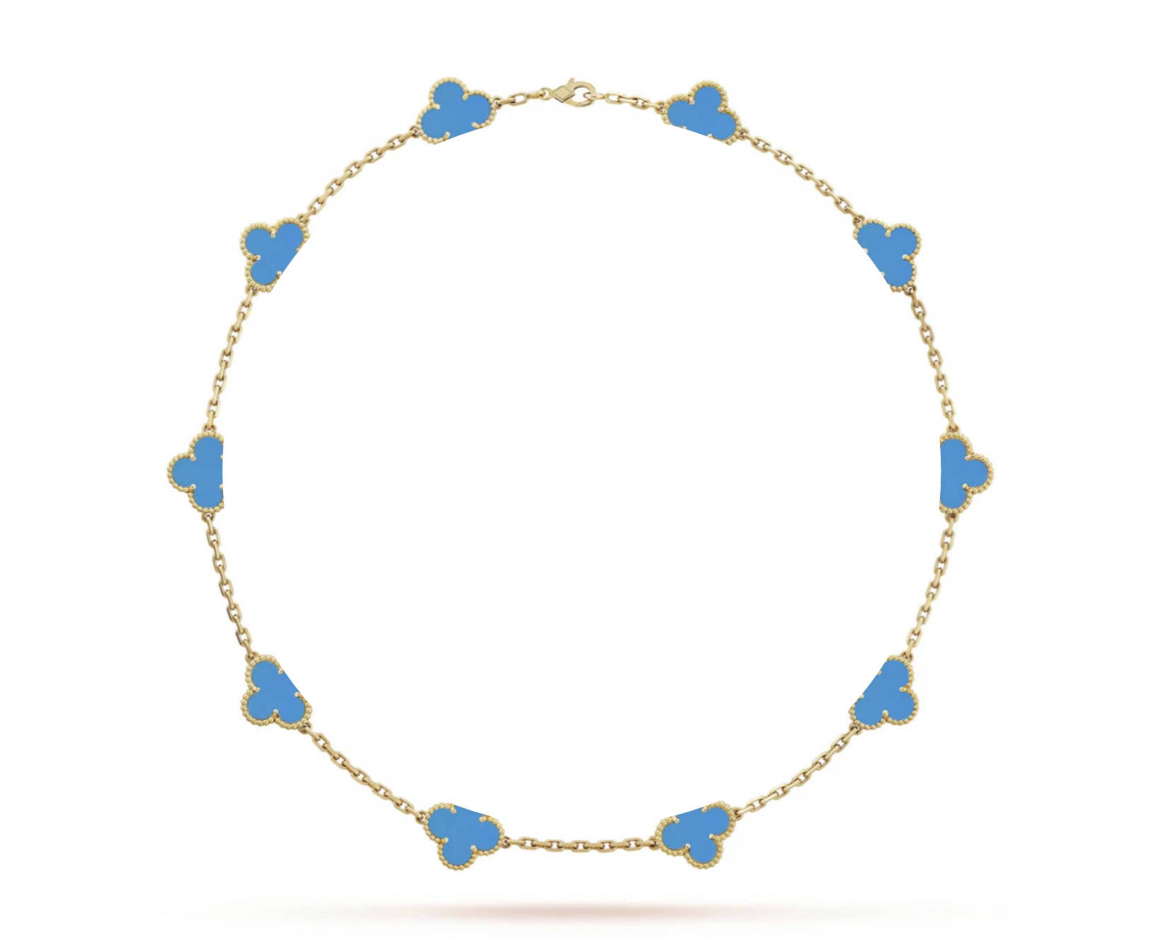 Clover Motif Necklace, 18K Gold Plated, 10 Motifs – Symbol of Luck & Elegance