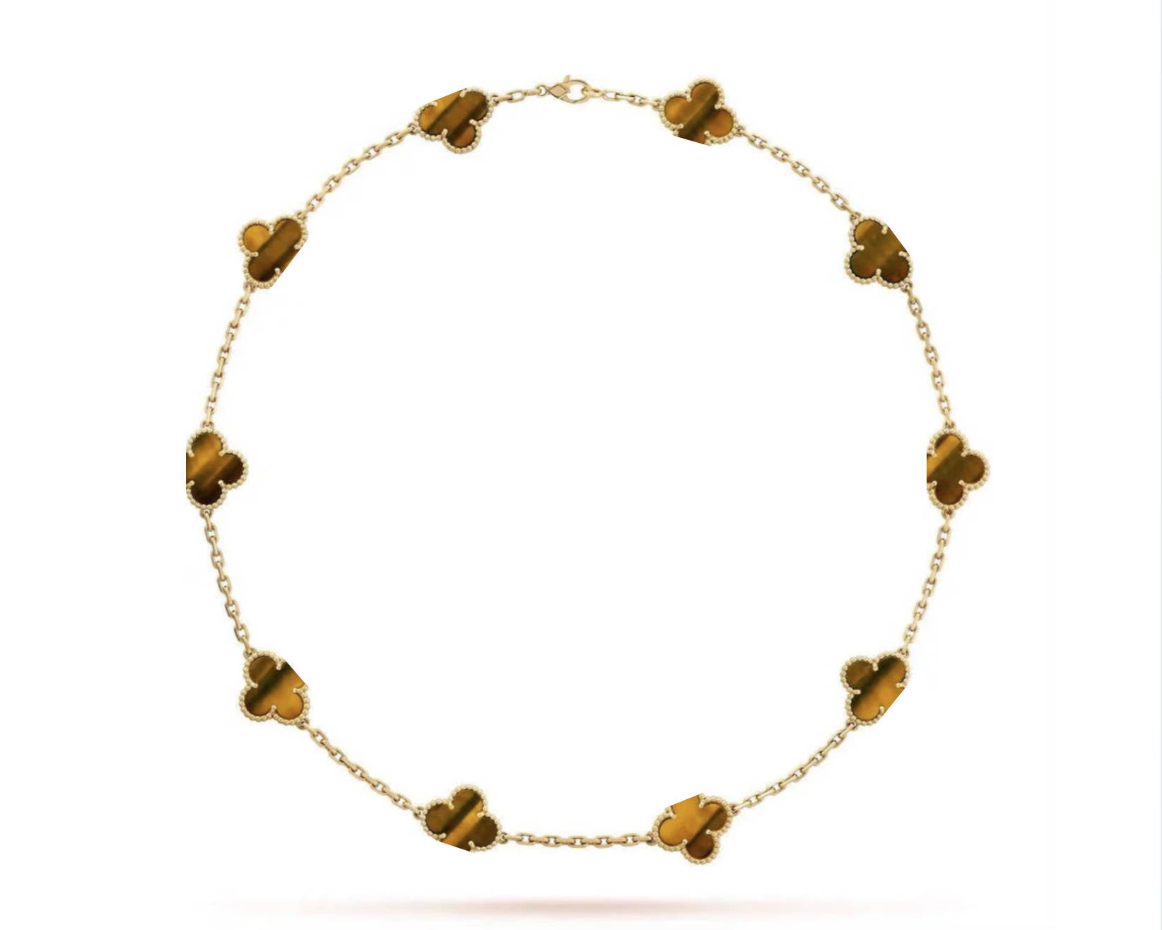 Clover Motif Necklace, 18K Gold Plated, 10 Motifs – Symbol of Luck & Elegance
