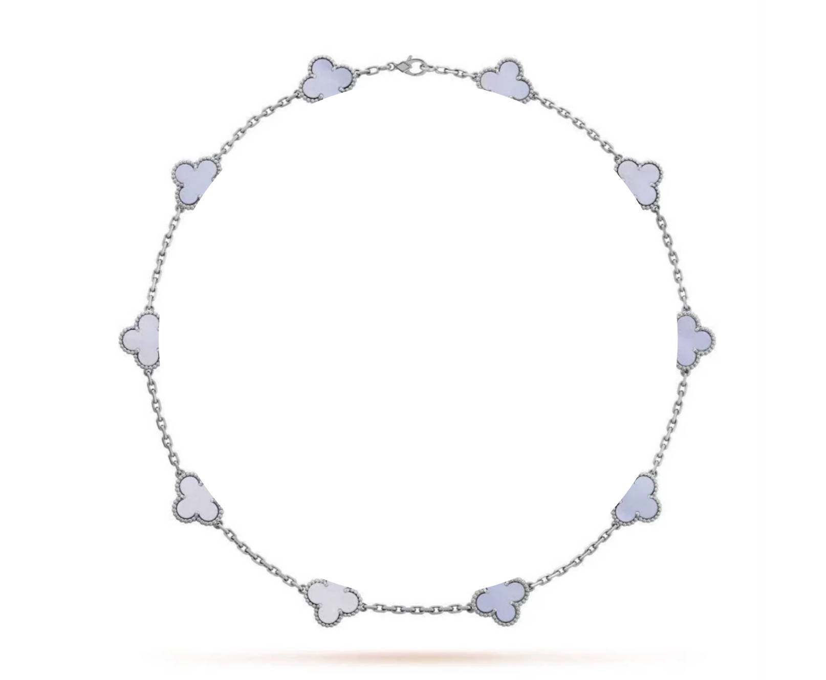 Clover Motif Necklace, 18K Gold Plated, 10 Motifs – Symbol of Luck & Elegance