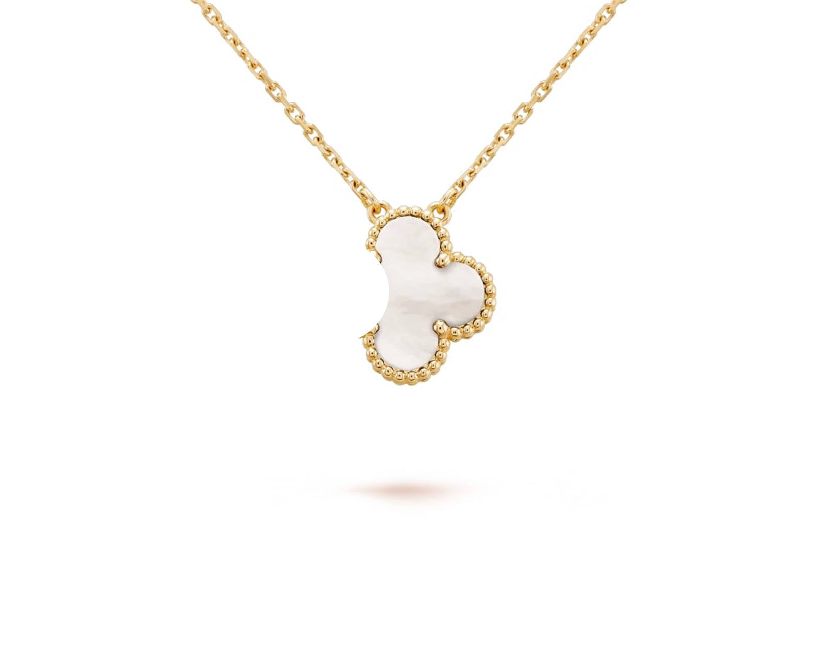 Clover Motif Pendant Necklace, 18K Gold Plated, 1 Motif - Symbol of Luck & Elegance