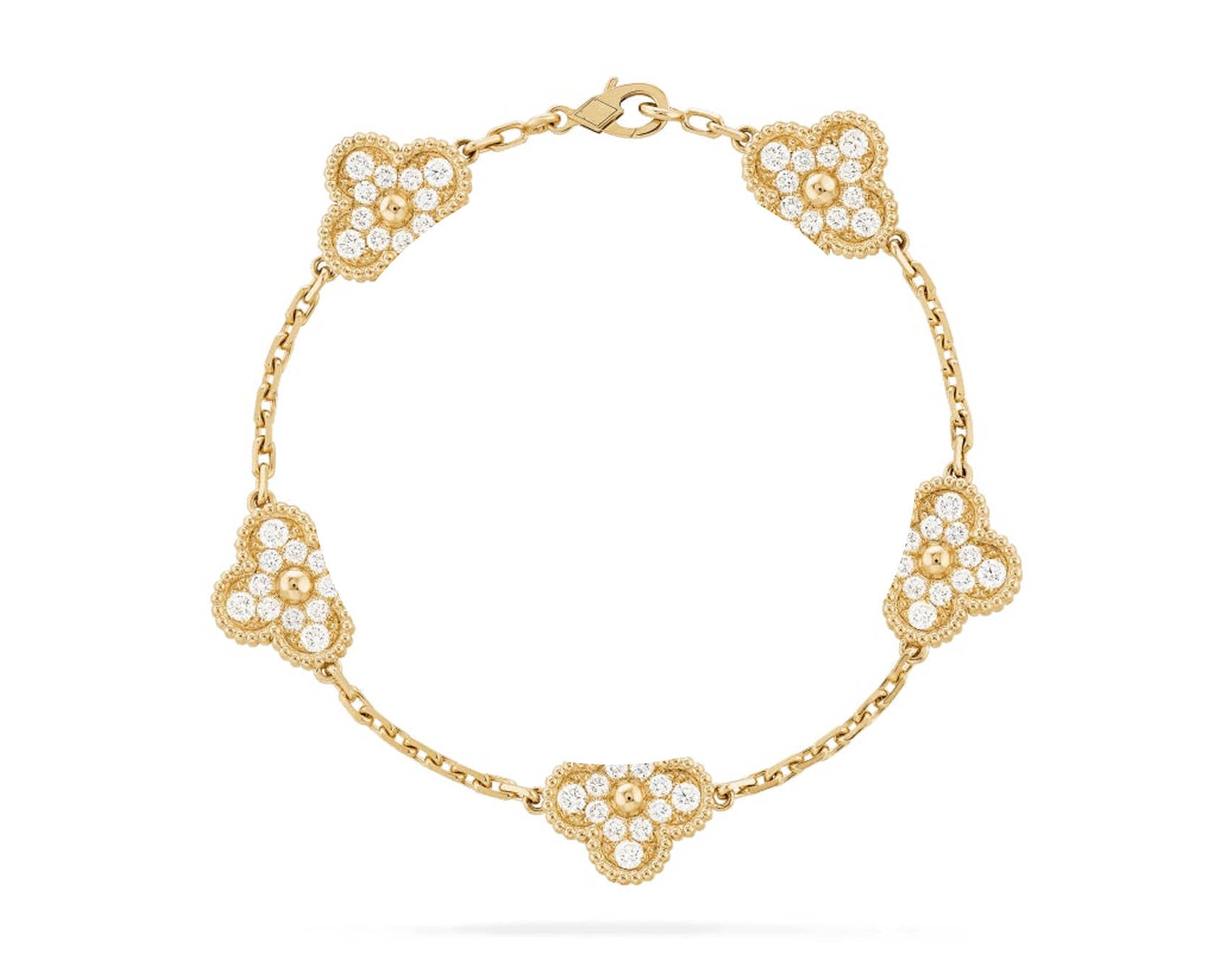Clover Motif Bracelet, 18K Gold Plated - Symbol of Luck & Elegance