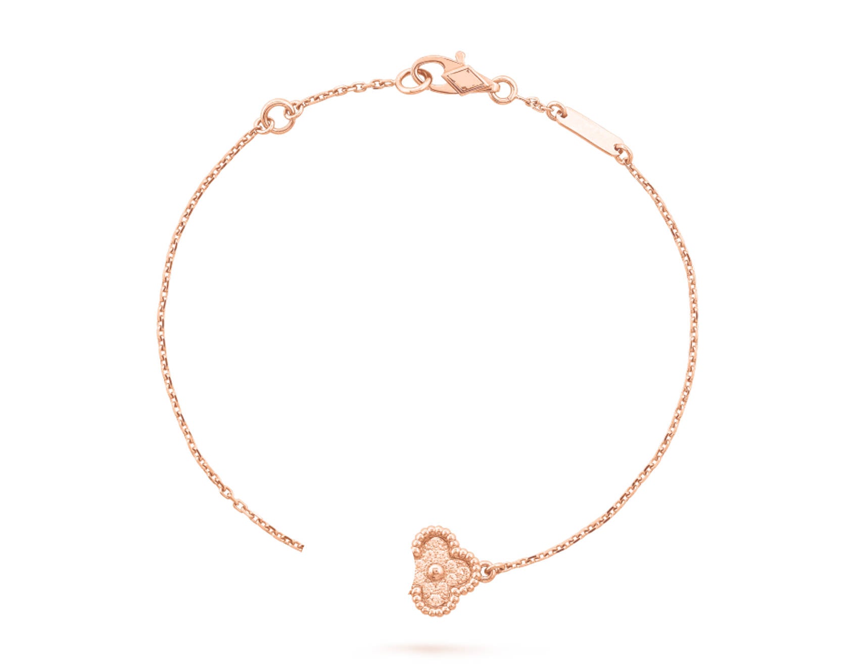 Sweet Clover Leaf Bracelet, 18K Gold Plated, 1 Small Motif - Symbol of Luck & Elegance