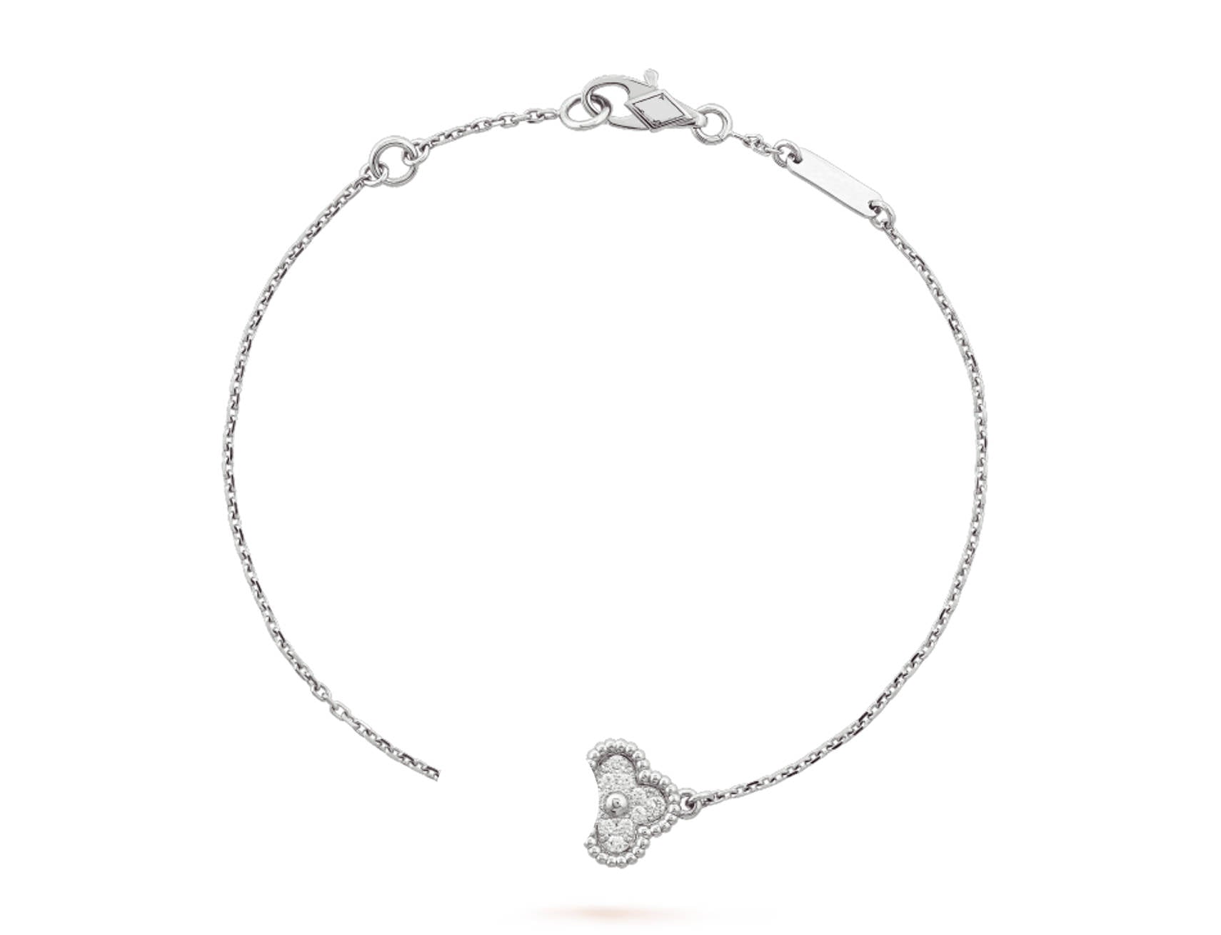 Sweet Clover Leaf Bracelet, 18K Gold Plated, 1 Small Motif - Symbol of Luck & Elegance