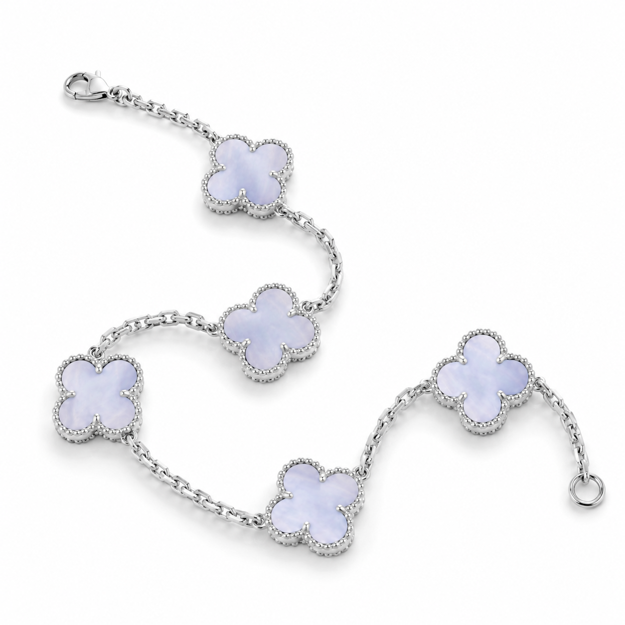925 Silver,Clover Leaf Bracelet, 18K Gold Plated, 5 Motifs