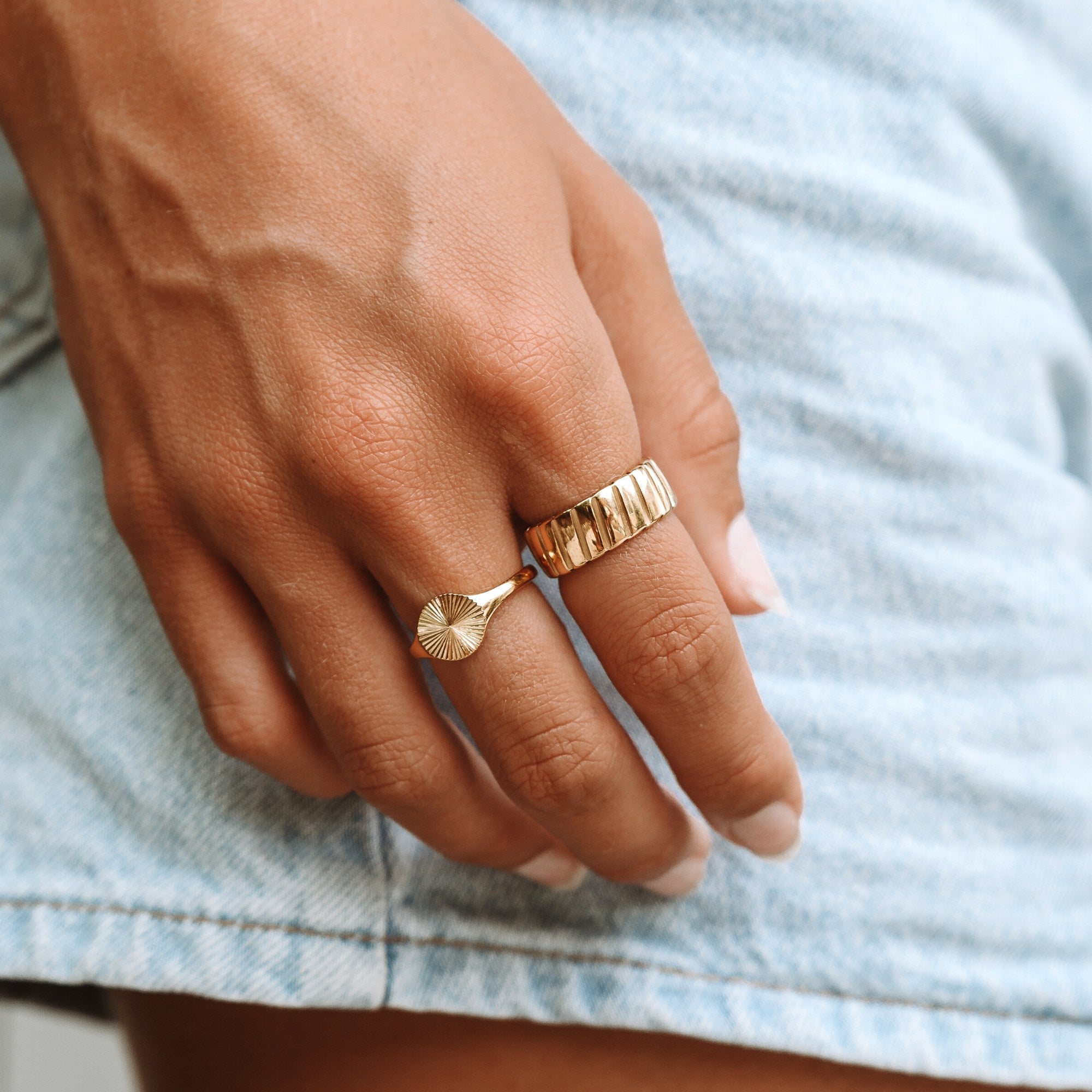 18K Gold-Plated Stainless Steel Bold Ring