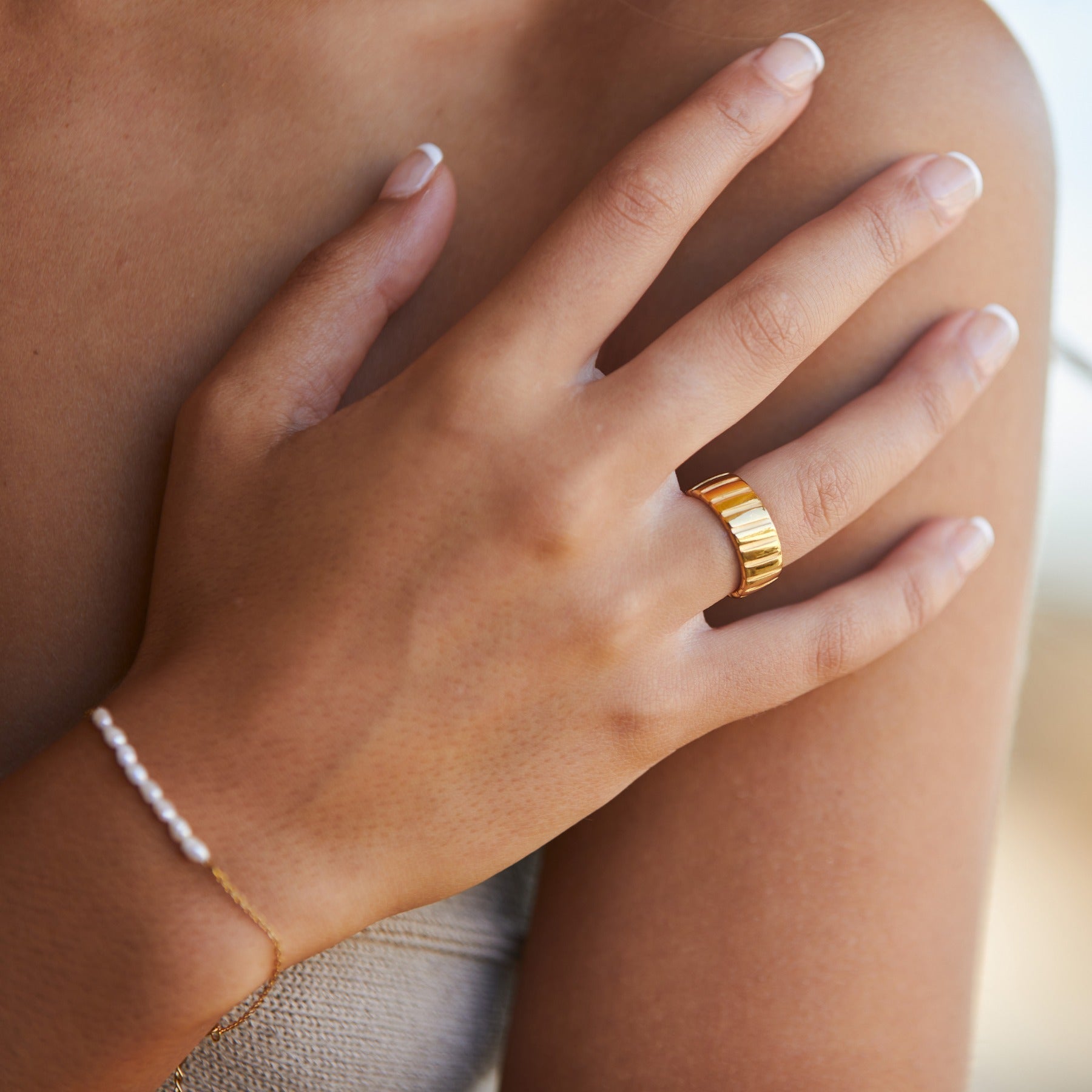 18K Gold-Plated Stainless Steel Bold Ring