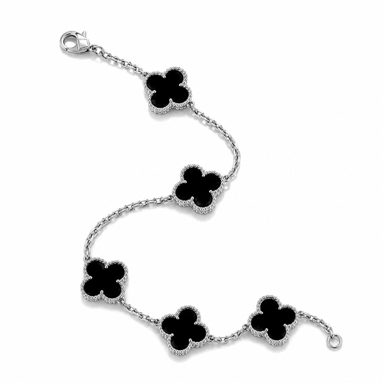 925 Silver,Clover Leaf Bracelet, 18K Gold Plated, 5 Motifs