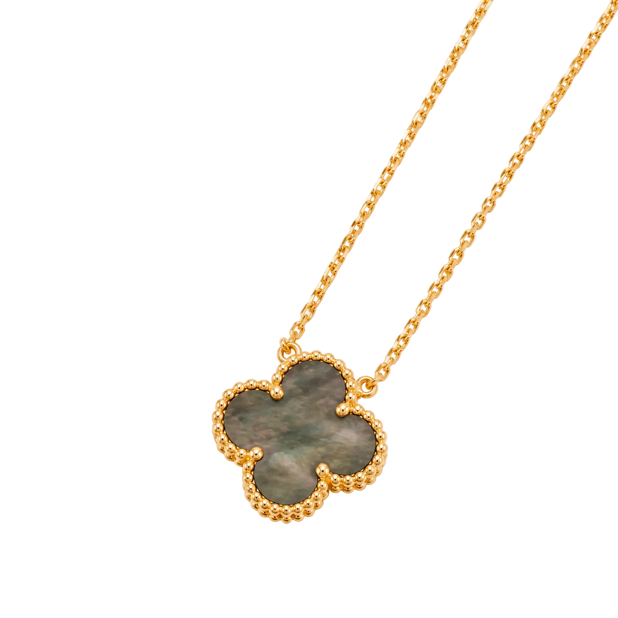 925 Silver, Lucky Clover Leaf Necklace, 18K Gold Plated