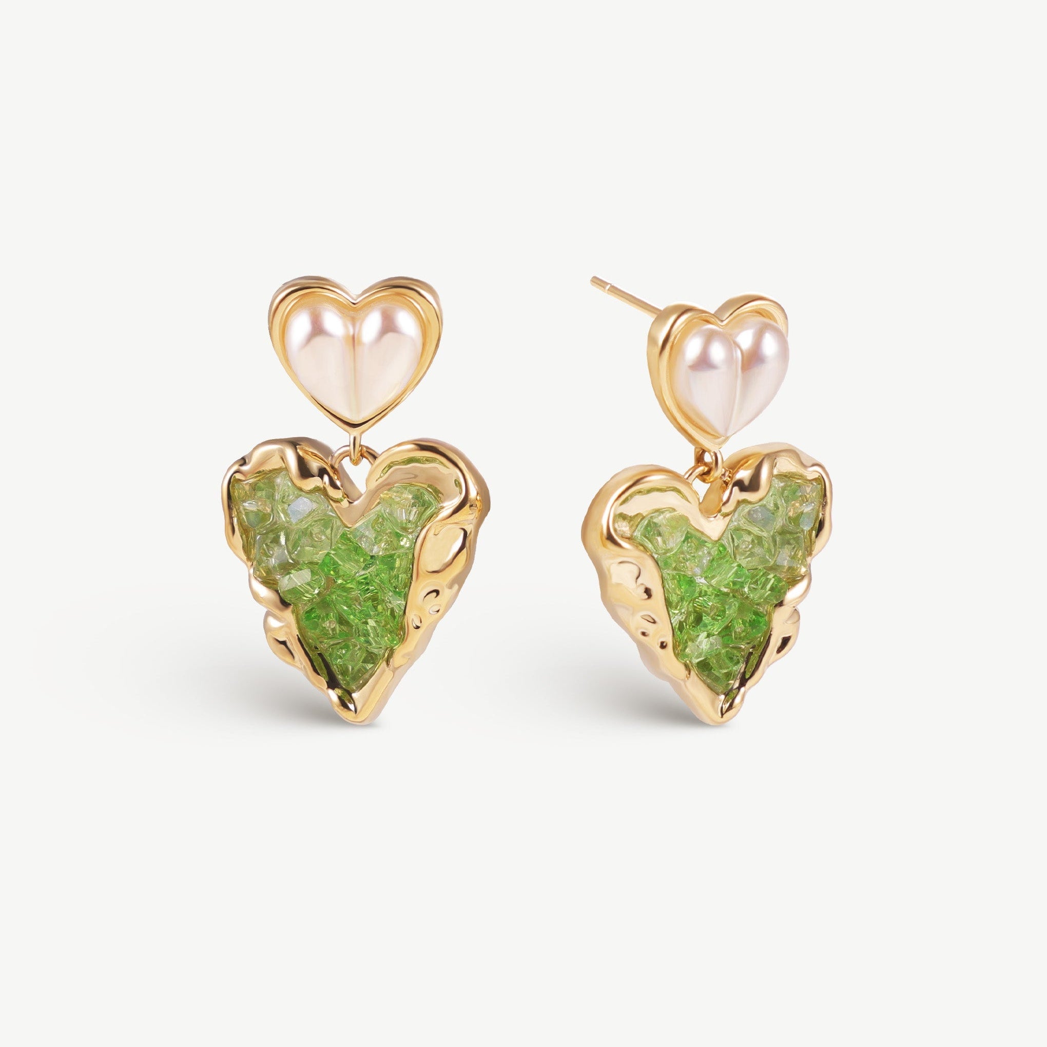 Pearl Heart Stud Earrings
