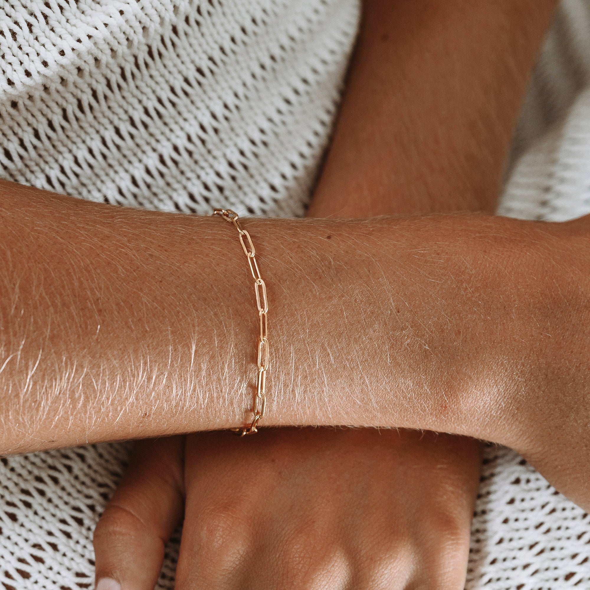 Gold & Silver-Tone Stainless Steel Paperclip Chain Bracelet