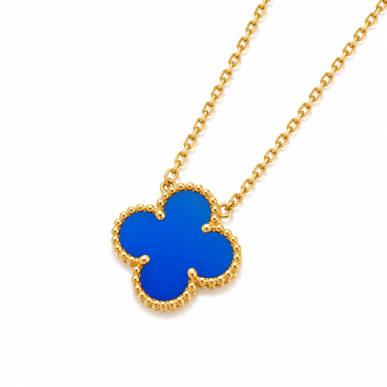 925 Silver, Clover Leaf Necklace, 18K Gold Plated, 1 Motif