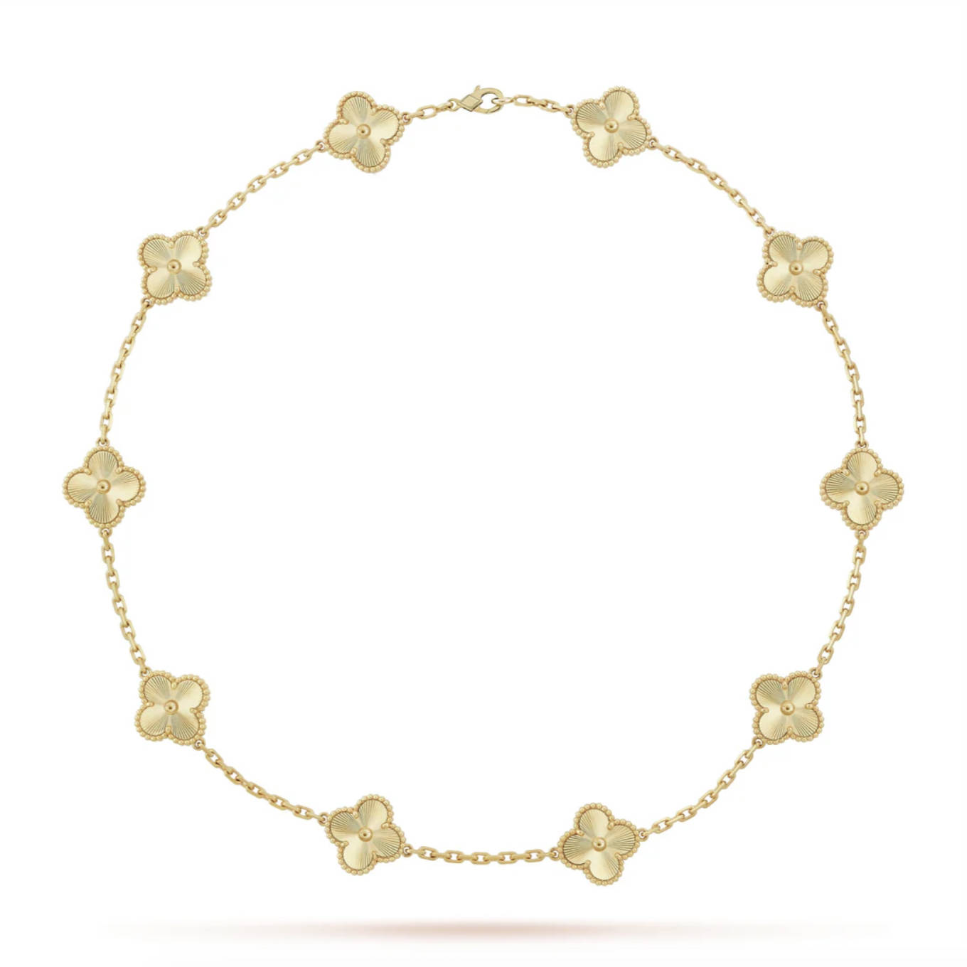 Clover Motif Necklace, Sterling Silver, 18K Gold Plated, 10 Motifs – Symbol of Luck & Elegance