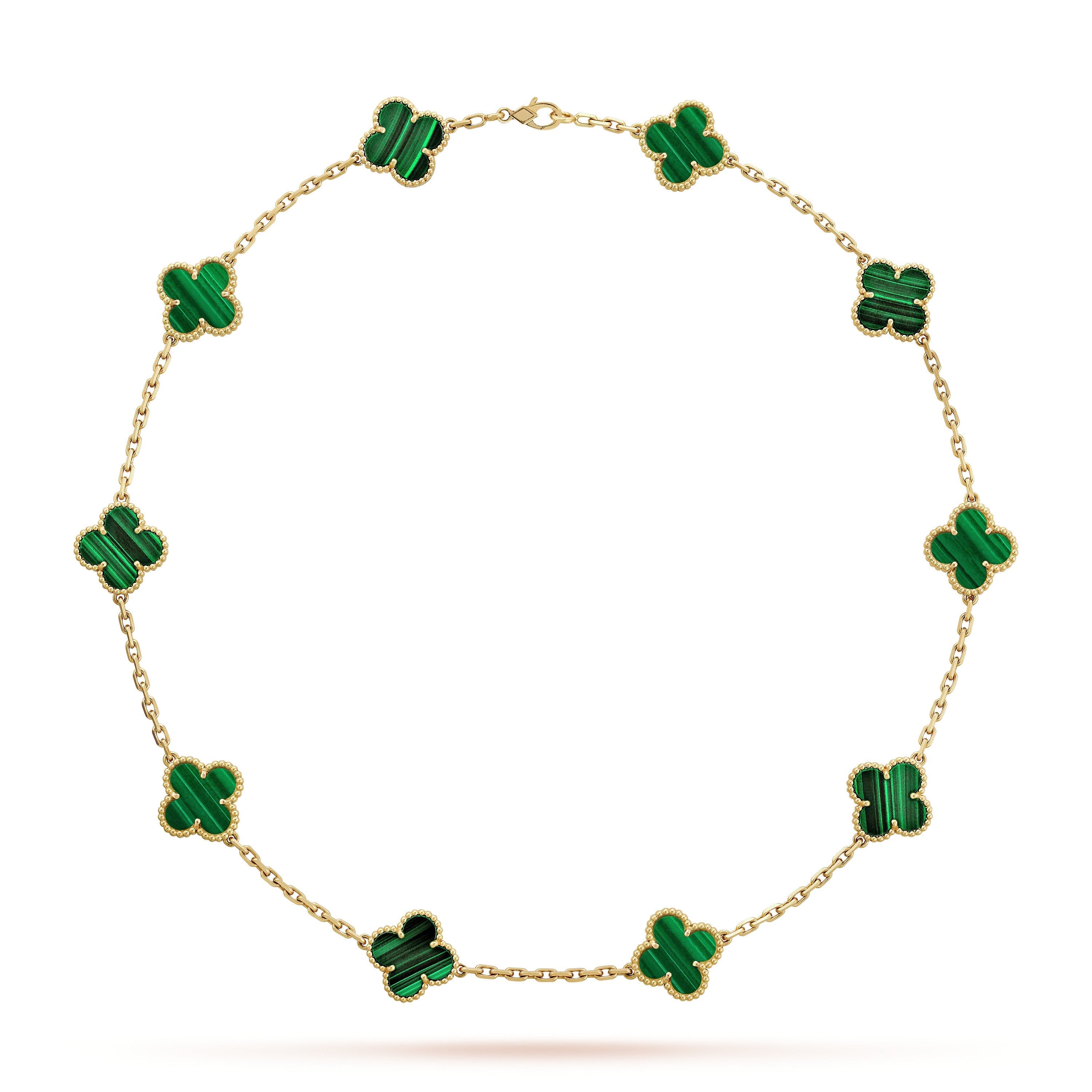 Clover Motif Necklace, Sterling Silver, 18K Gold Plated, 10 Motifs – Symbol of Luck & Elegance
