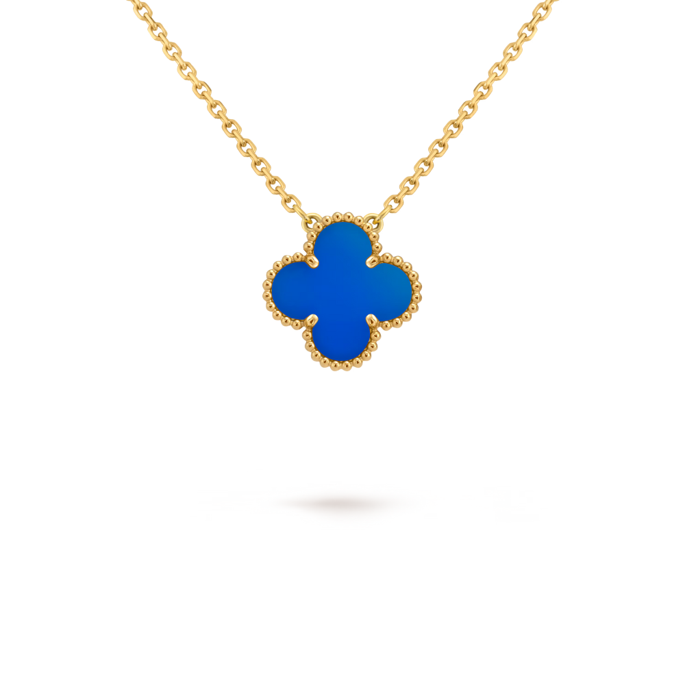 Clover Motif Pendant Necklace, Sterling Silver, 18K Gold Plated, 1 Large Motif - Symbol of Luck & Elegance