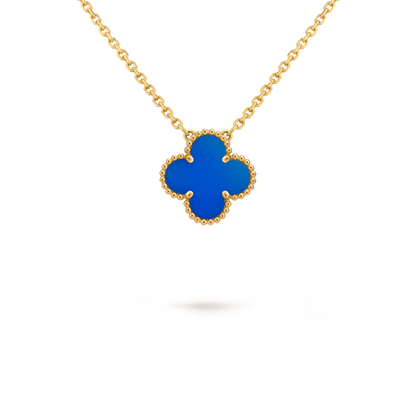 Clover Motif Pendant Necklace, Sterling Silver, 18K Gold Plated, 1 Large Motif - Symbol of Luck & Elegance