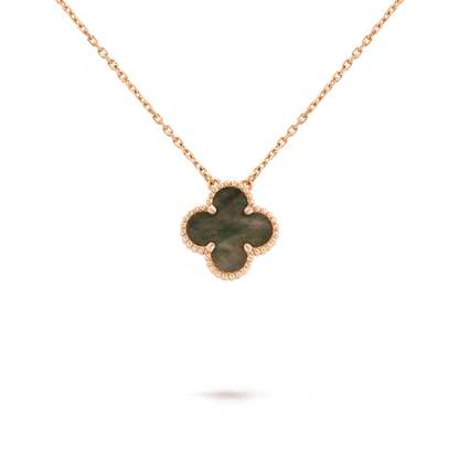Clover Motif Pendant Necklace, Sterling Silver, 18K Gold Plated, 1 Large Motif - Symbol of Luck & Elegance
